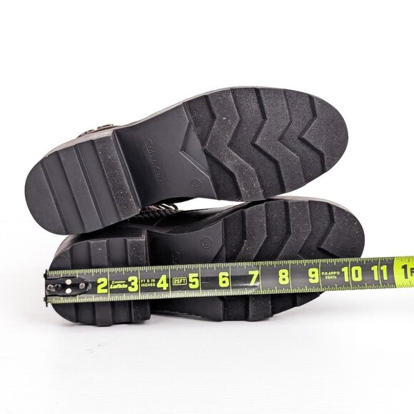 Calvin Klein Women Carabel Brown Vegan Leather Platform Combat Boots size 9 - Picture 5 of 8